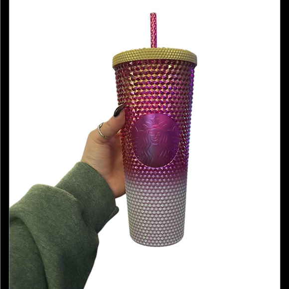 Starbucks Other - Starbucks 2024 Pearl Ruby White Gold Ombre Studded Tumbler 24oz NEW